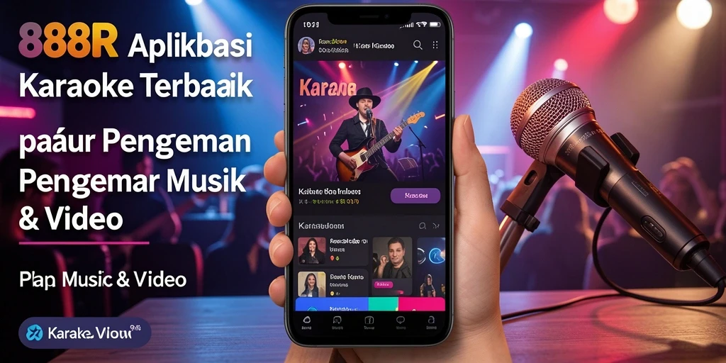 Antarmuka aplikasi 888R yang memukau dan mudah digunakan untuk Karaoke.