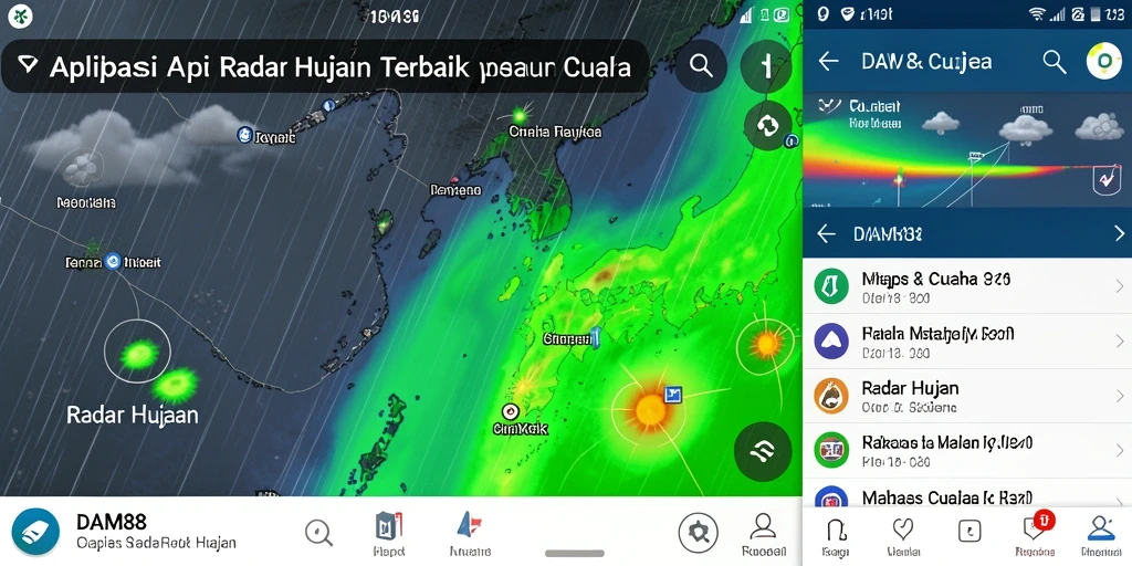 Antarmuka intuitif DAM88 menampilkan data radar hujan secara jelas.