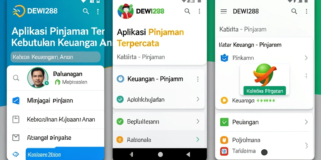 Antarmuka DEWI288 yang mudah digunakan untuk pengajuan pinjaman.