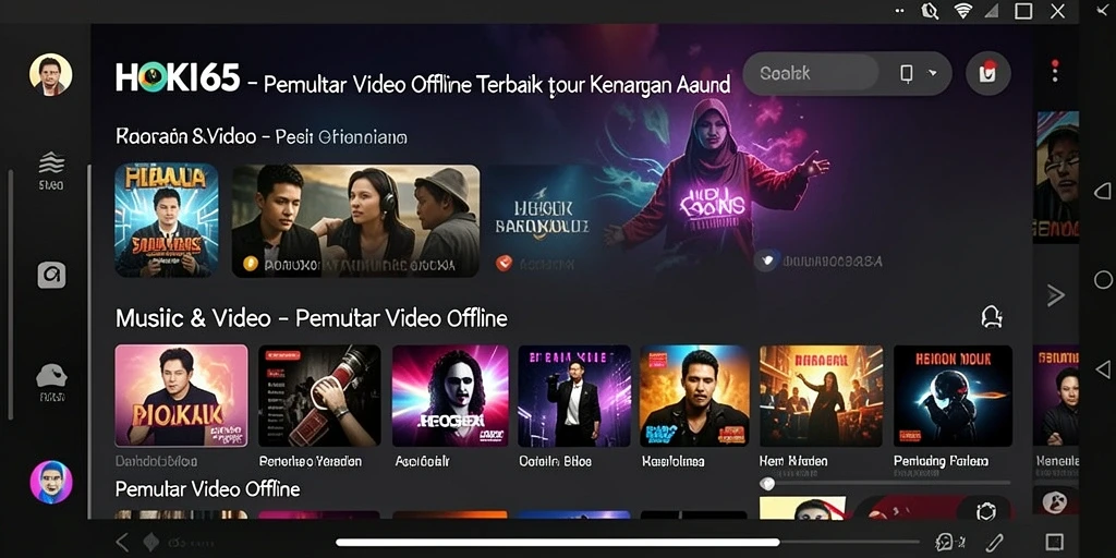 Antarmuka HOKI65 yang sederhana dan fungsional untuk Pemutar Video Offline.