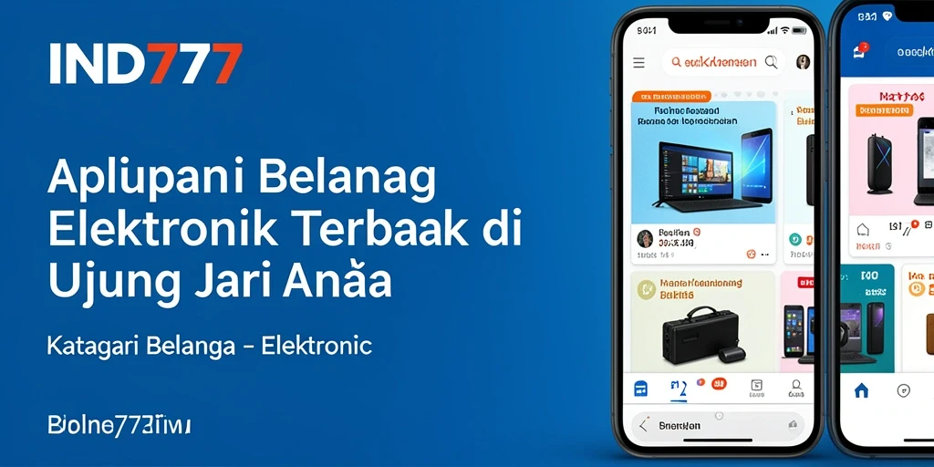 Screenshot antarmuka aplikasi IND777 menampilkan fitur belanja elektronik.