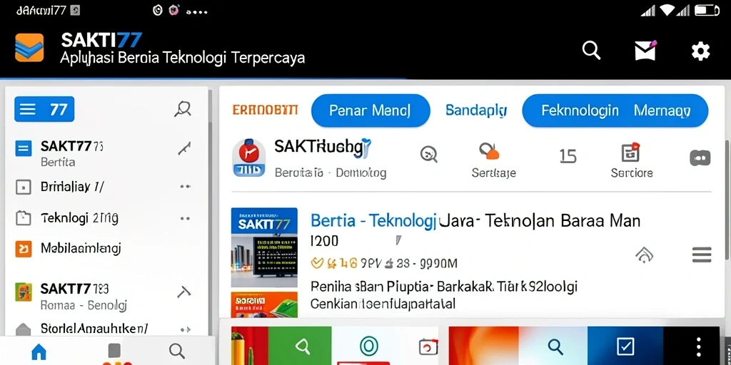 Tampilan antarmuka pengguna SAKTI77 yang modern dan informatif.