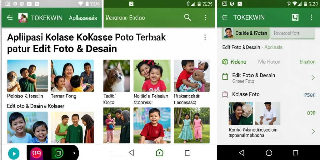 Tampilan antarmuka TOKEKWIN untuk kolase foto yang menarik